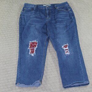 C est 1946 Denim Women's 12P High Rise Straight Leg Blue Jeans